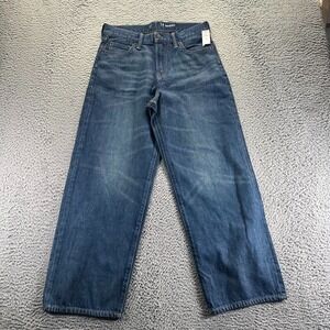 Gap Jeans Boys 14 Husky Blue Cotton Denim Straight Baggy Workwear Faded Travel